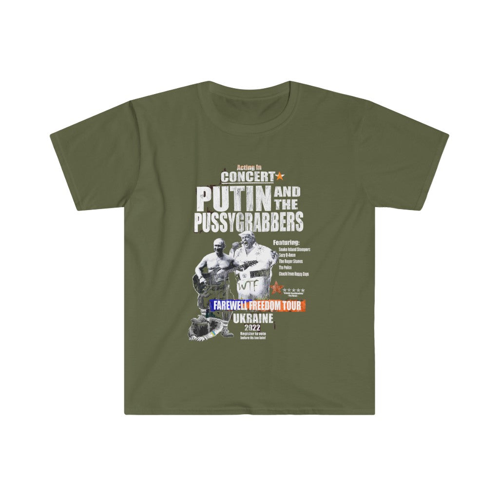 Putin and the PussyGrabbers - Two-Sided Tee - Black, Grey, Browns