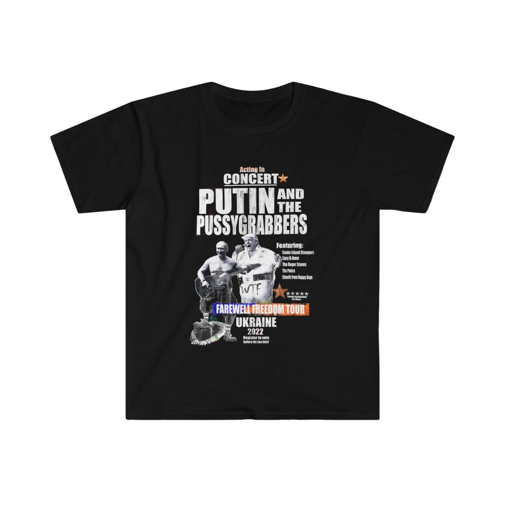 Putin and the PussyGrabbers - Two-Sided Tee - Black, Grey, Browns